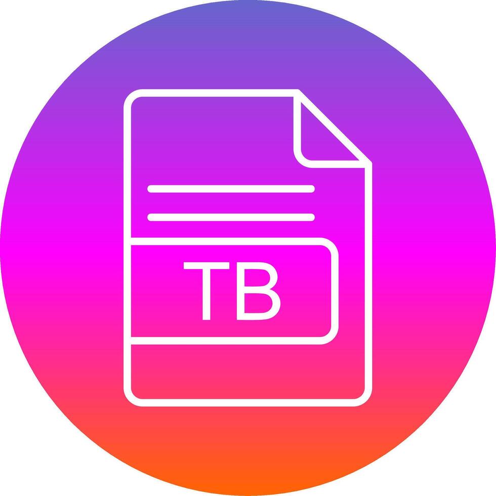 TB File Format Line Gradient Circle Icon vector