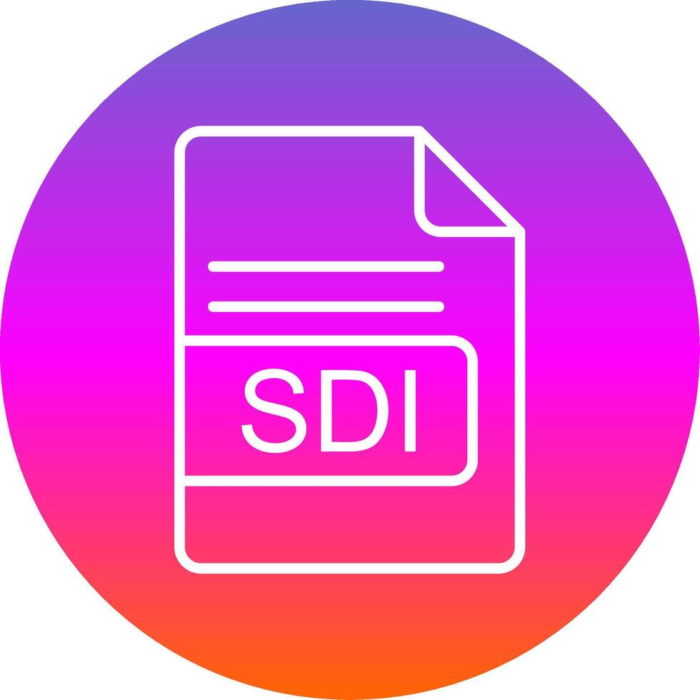 SDI File Format Line Gradient Circle Icon vector