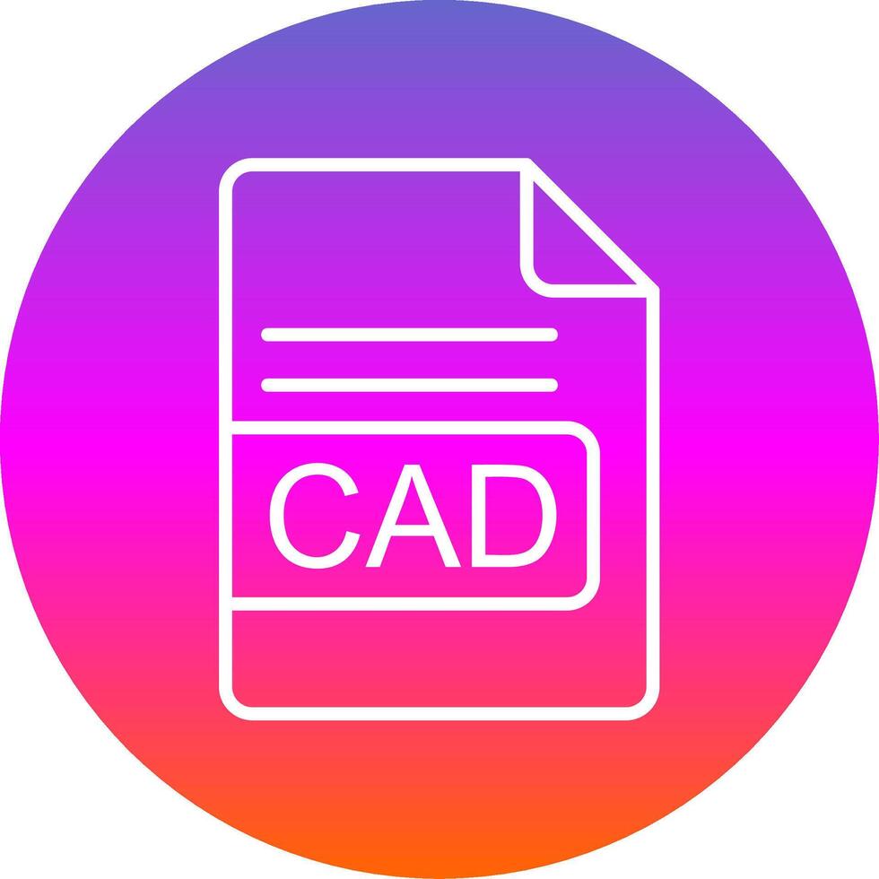 CAD File Format Line Gradient Circle Icon vector