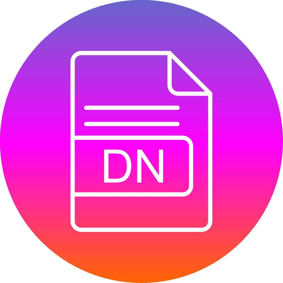 DN File Format Line Gradient Circle Icon vector