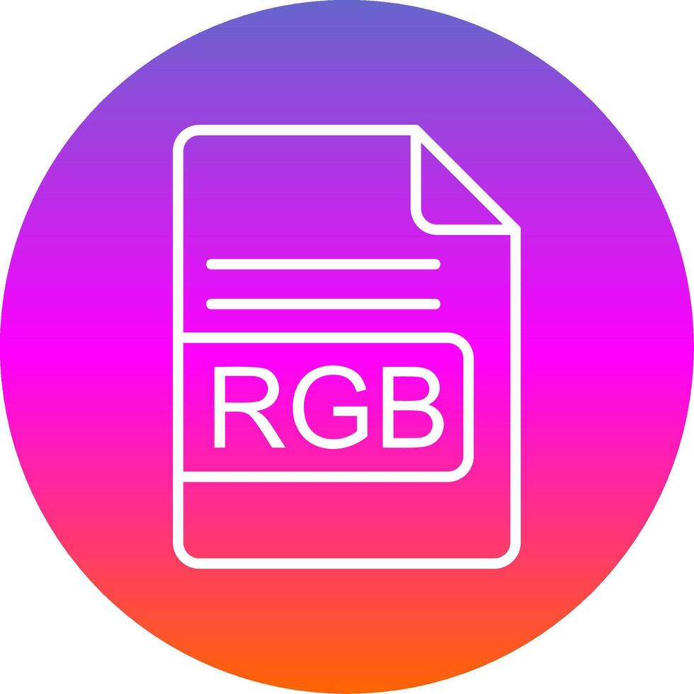 rgb archivo formato línea degradado circulo icono vector