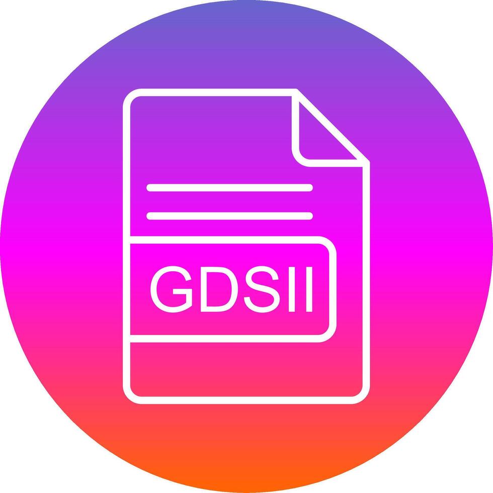 GDSII File Format Line Gradient Circle Icon vector