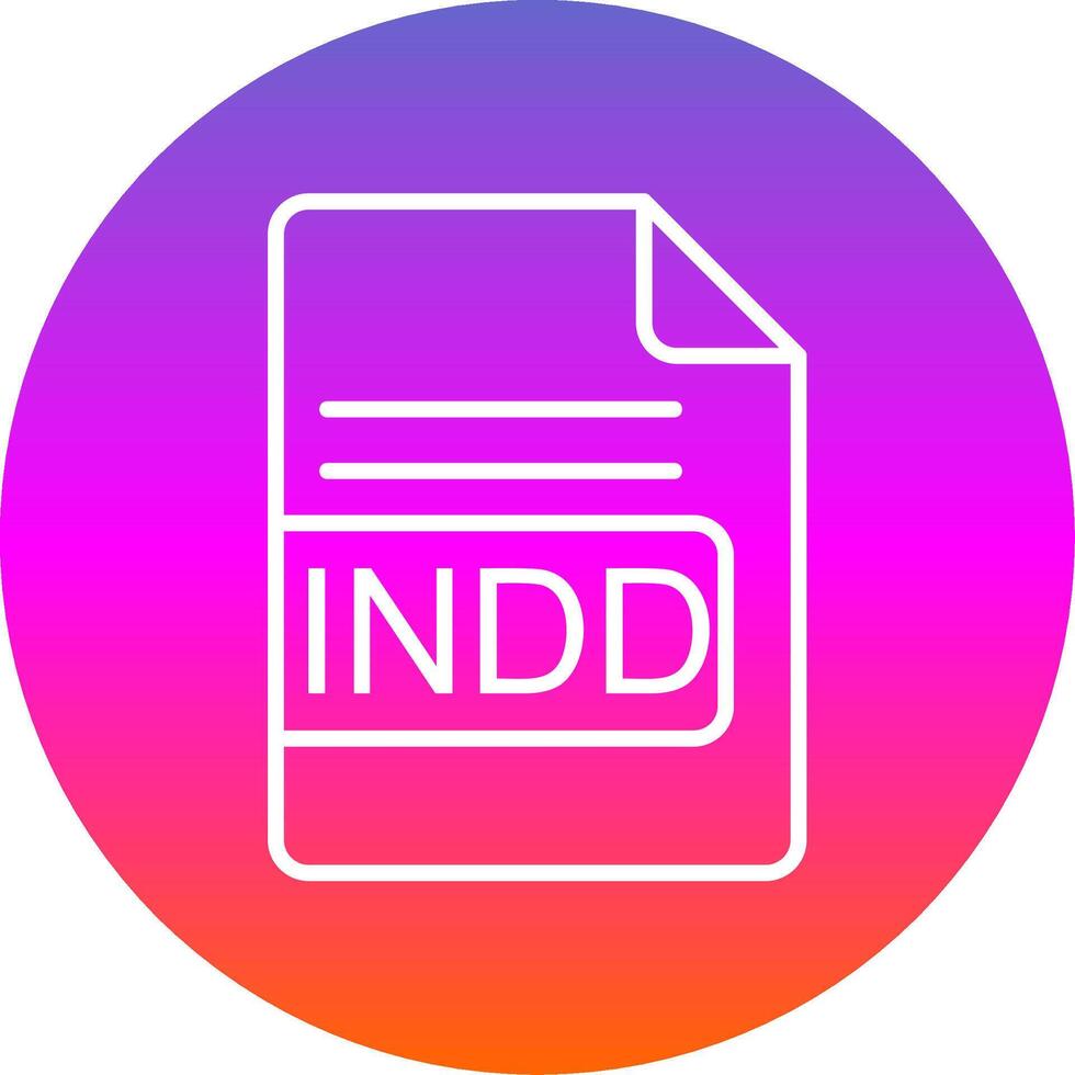 INDD File Format Line Gradient Circle Icon vector