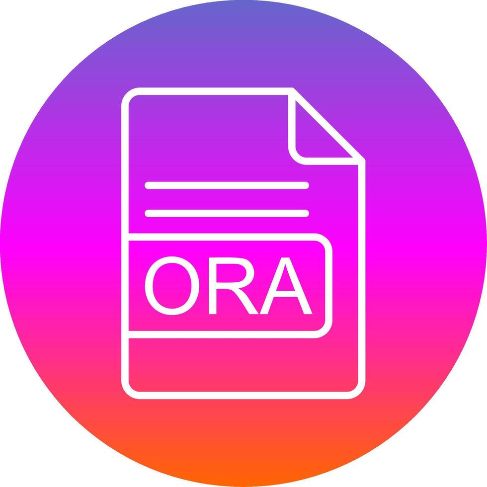ORA File Format Line Gradient Circle Icon vector