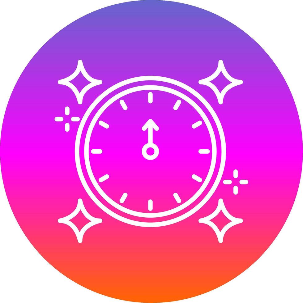 New Year Line Gradient Circle Icon vector