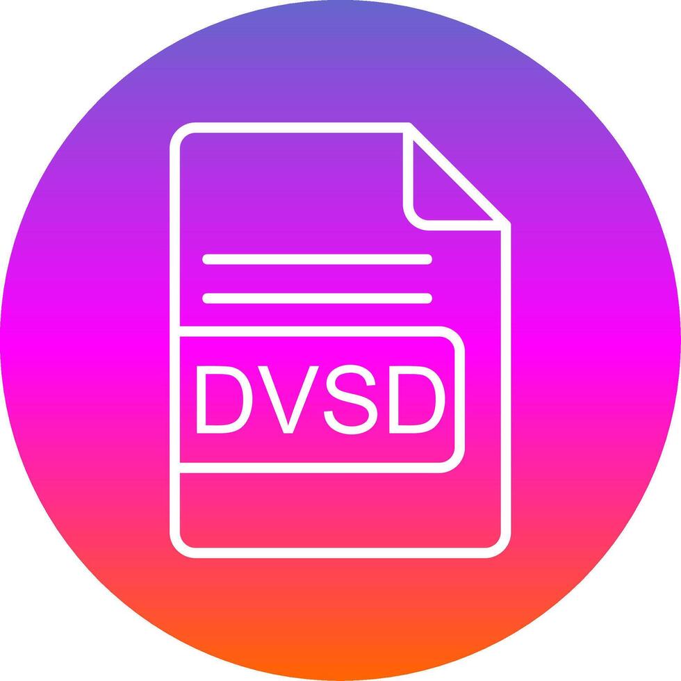 DVSD File Format Line Gradient Circle Icon vector