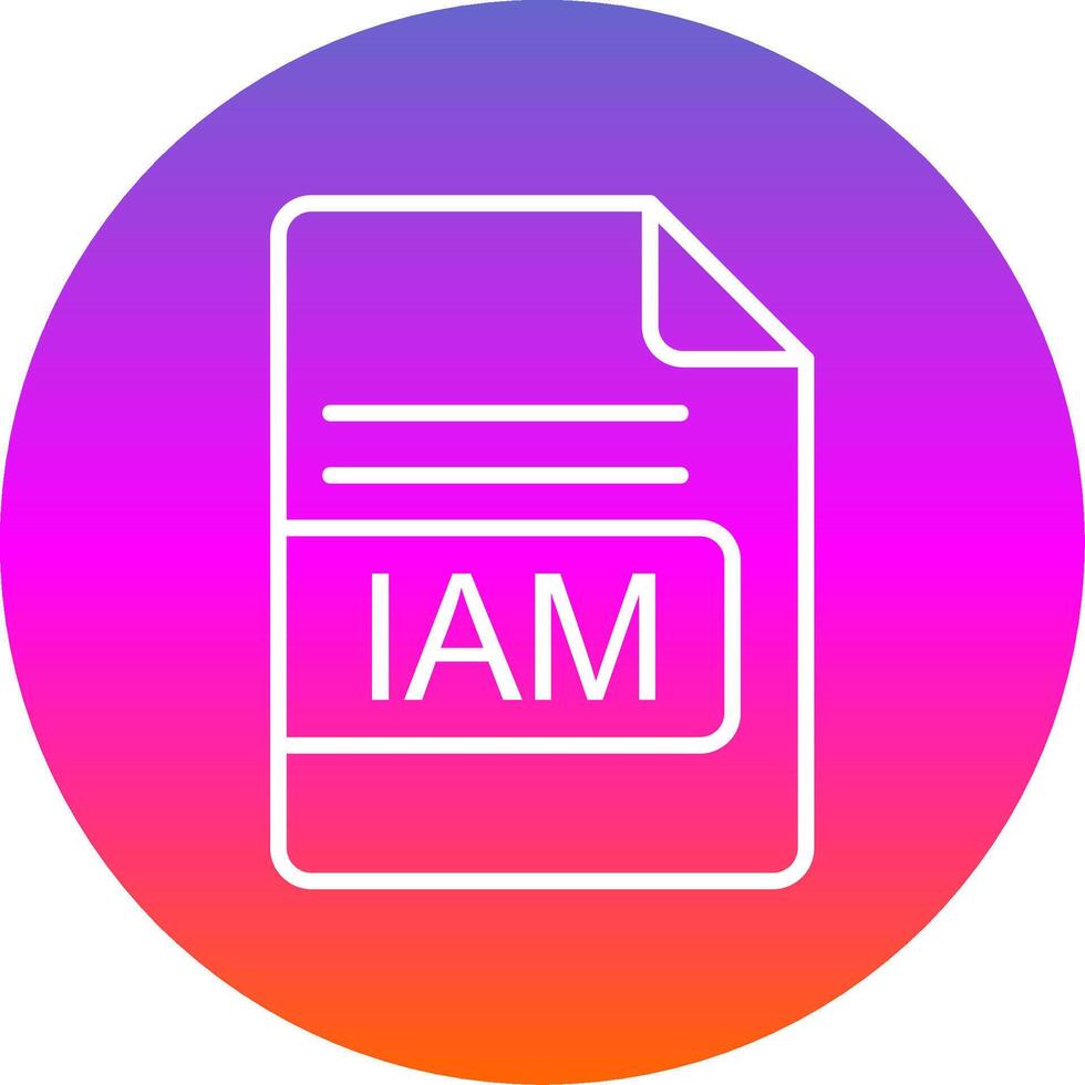 IAM File Format Line Gradient Circle Icon vector