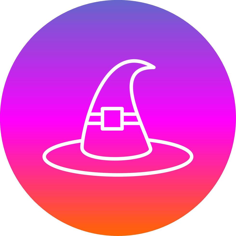 Witch Hat Line Gradient Circle Icon vector