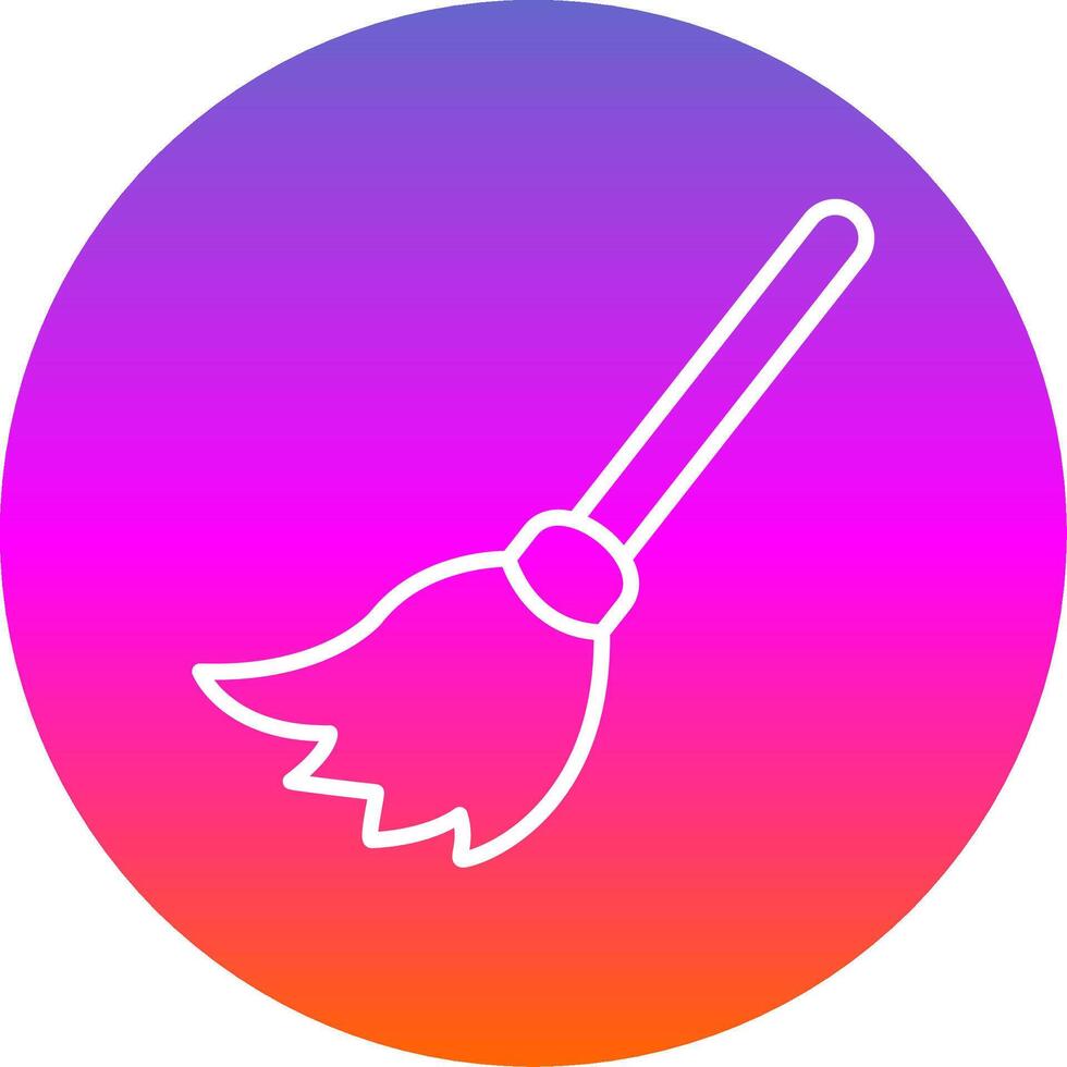Broom Line Gradient Circle Icon vector