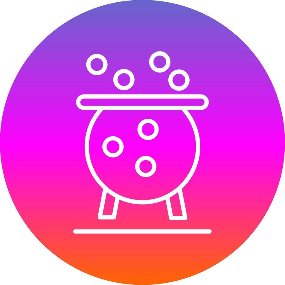 Cauldron Line Gradient Circle Icon vector