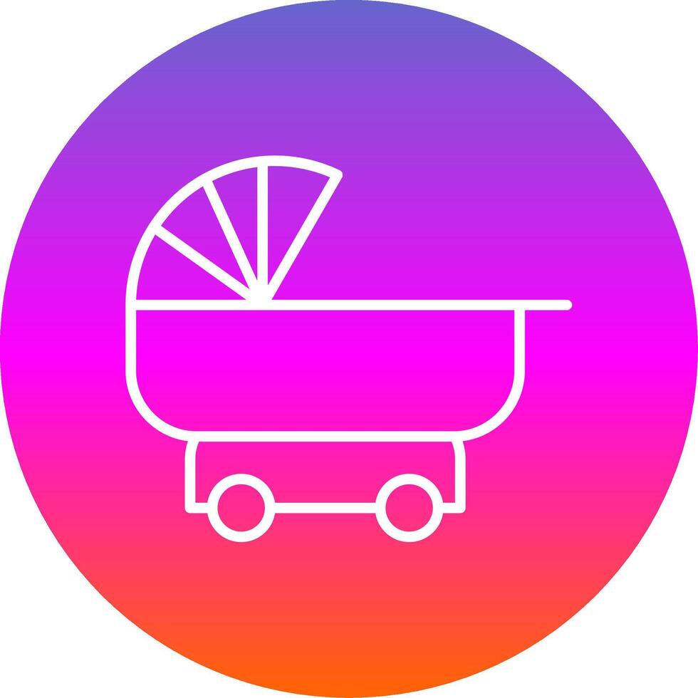 Pram Line Gradient Circle Icon vector