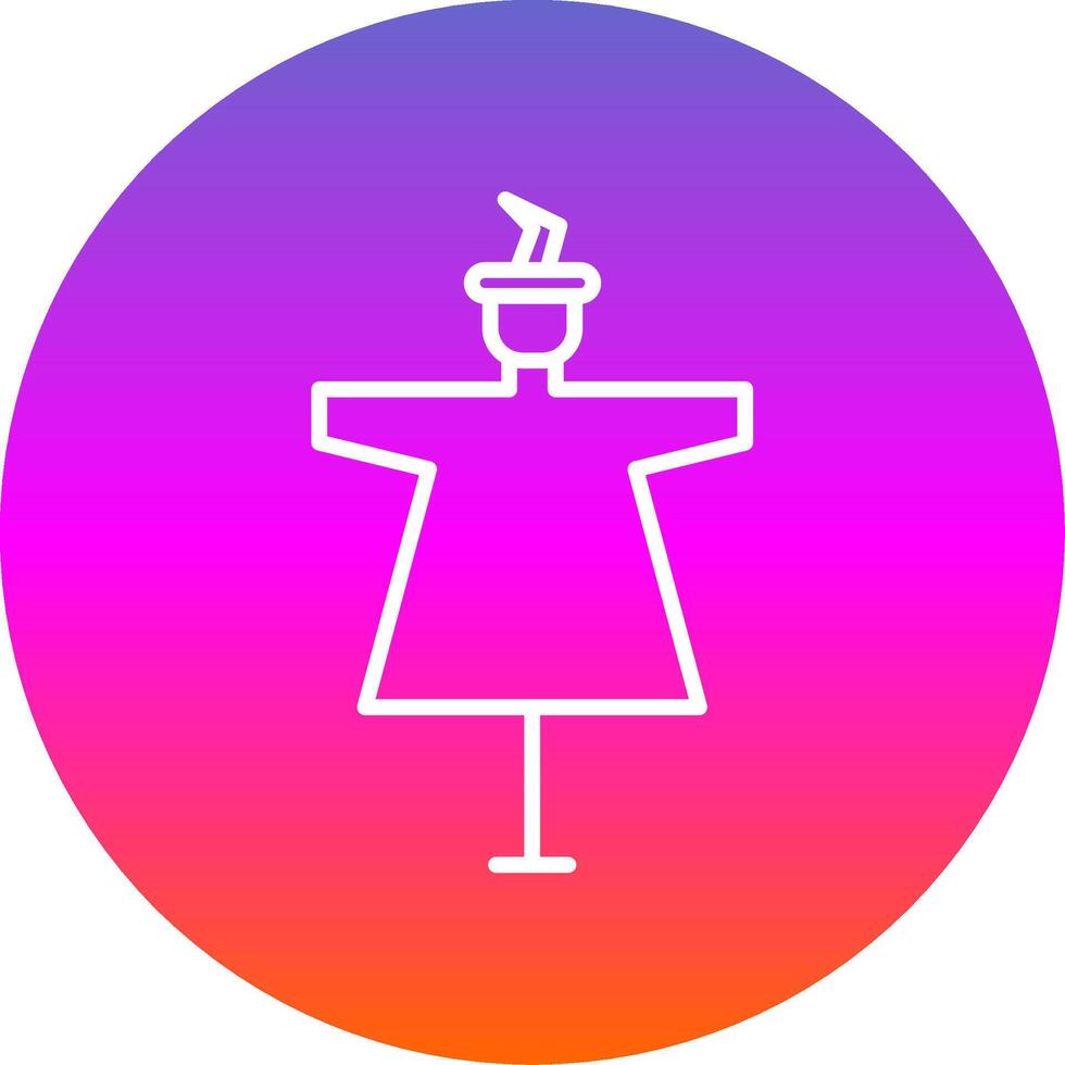 Scarecrow Line Gradient Circle Icon vector