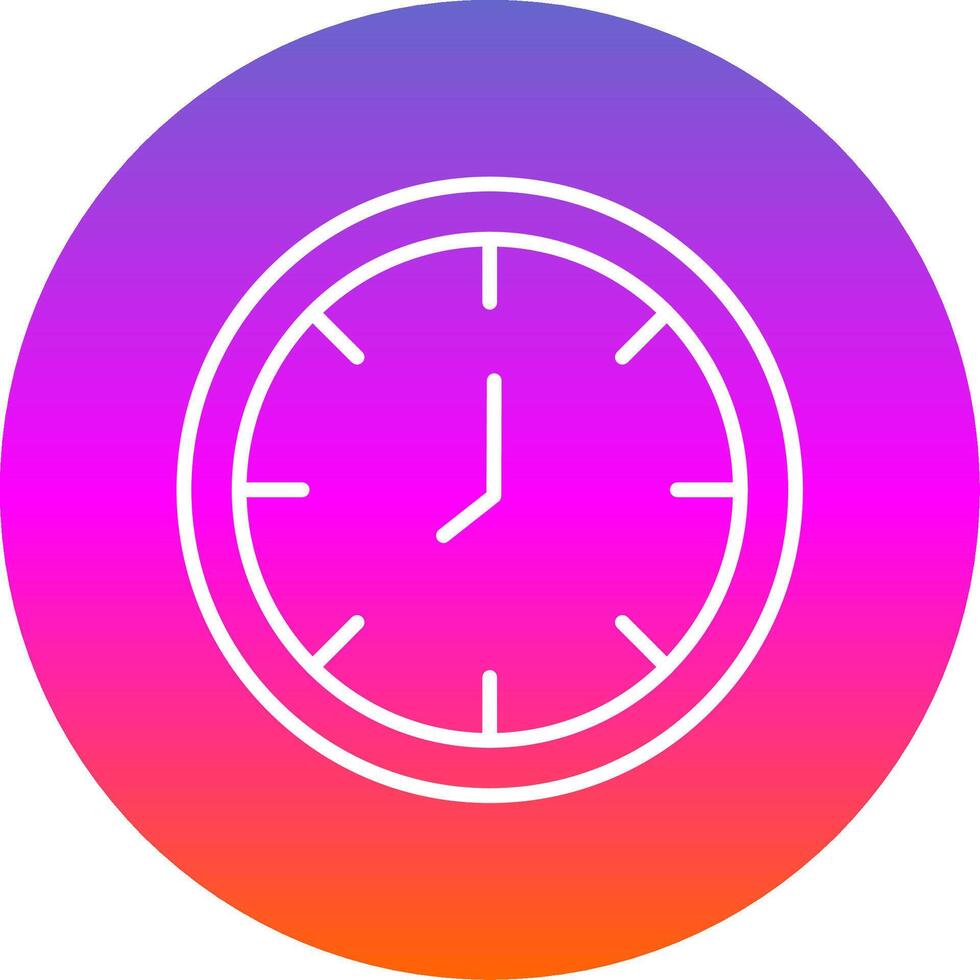 reloj línea degradado circulo icono vector