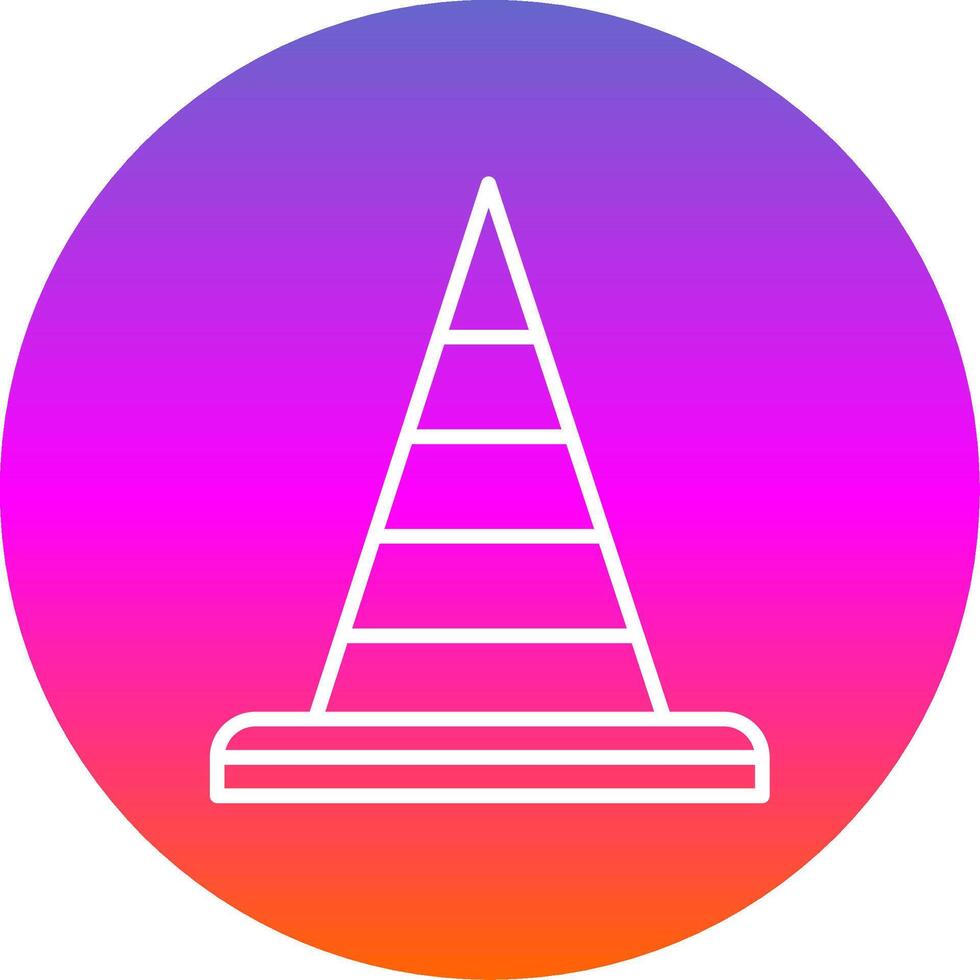 Traffic Cone Line Gradient Circle Icon vector