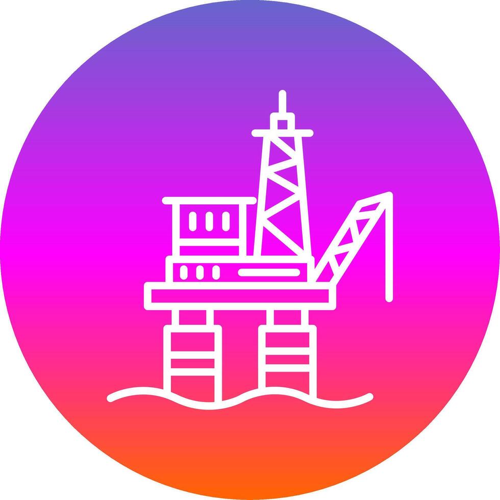 Drilling Rig Line Gradient Circle Icon vector