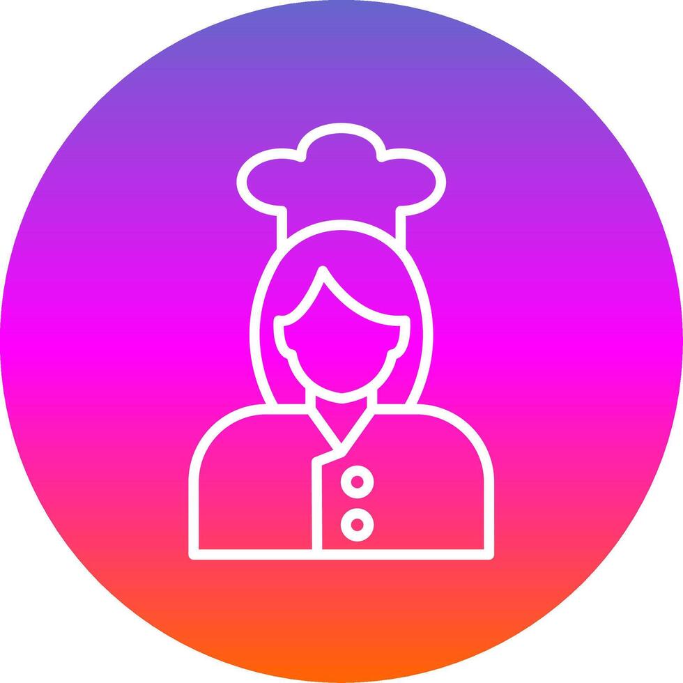 cocinero línea degradado circulo icono vector