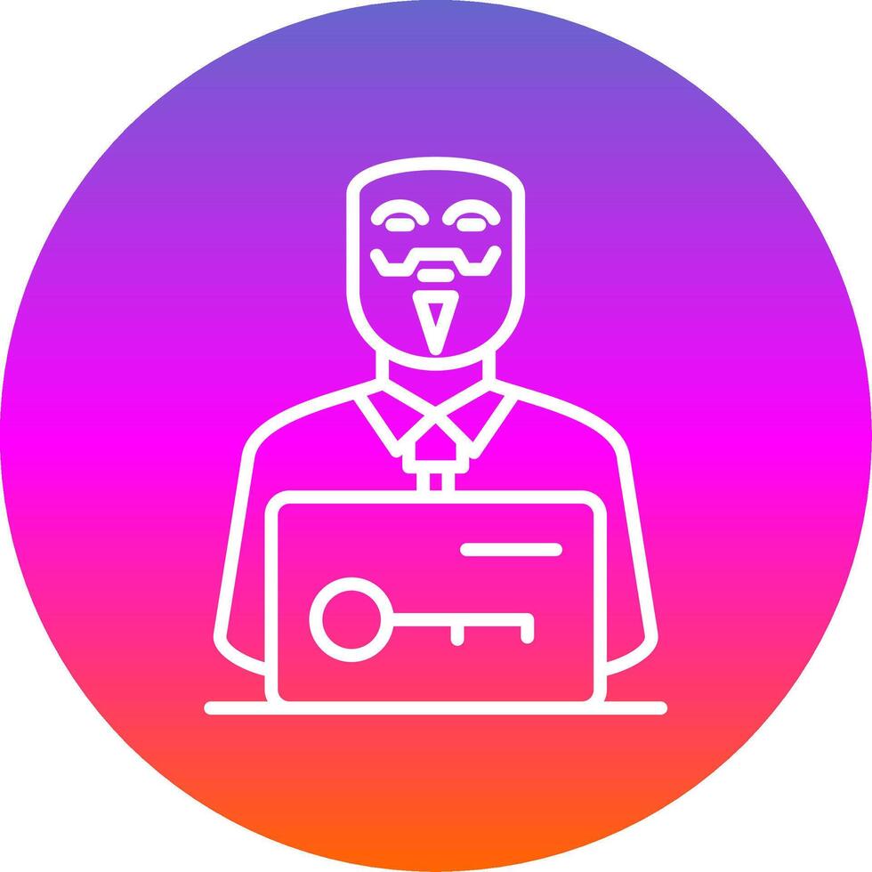 Anonymous Line Gradient Circle Icon vector