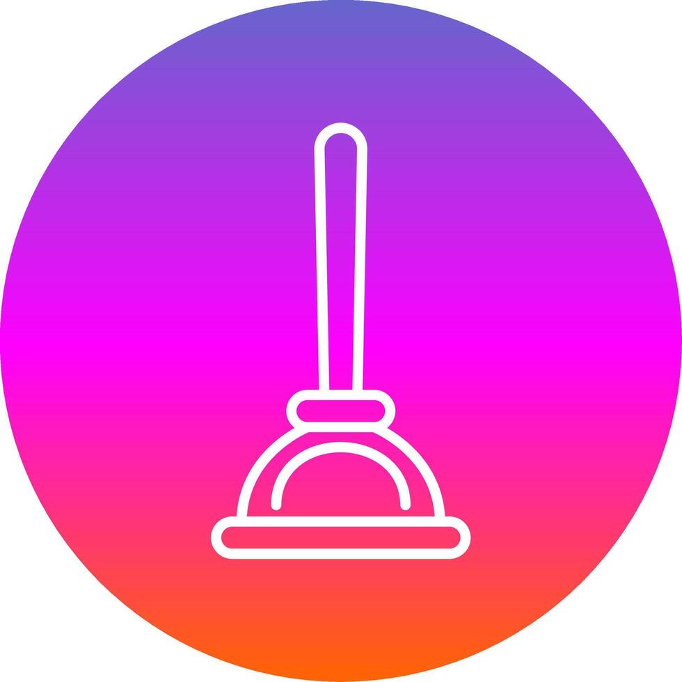 Plunger Line Gradient Circle Icon vector