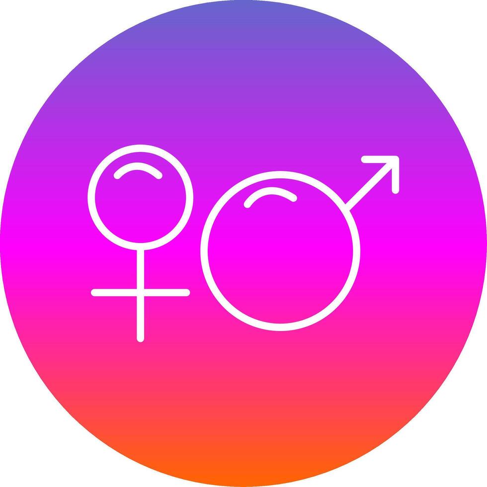 Gender Sign Line Gradient Circle Icon vector