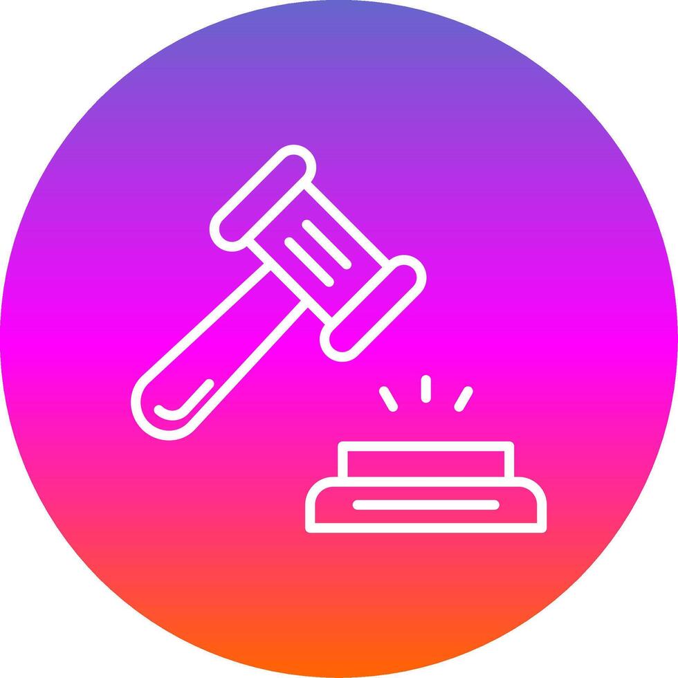 Hammer Line Gradient Circle Icon vector