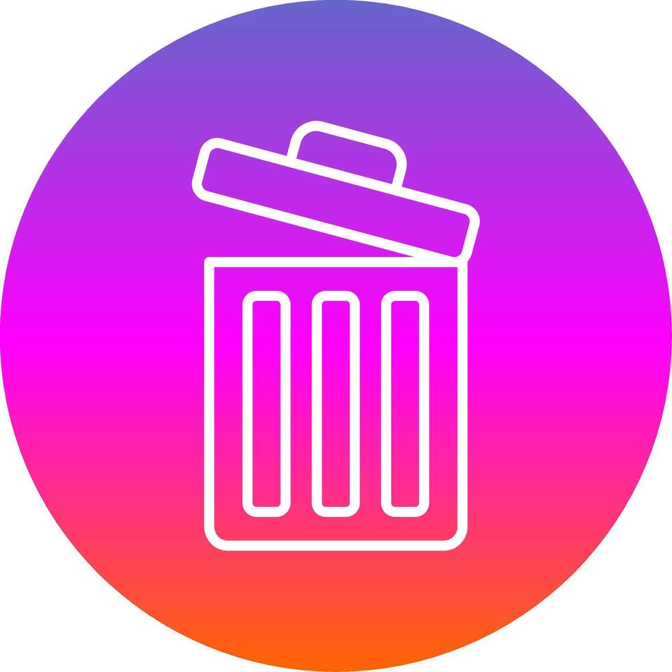 Trash Line Gradient Circle Icon vector