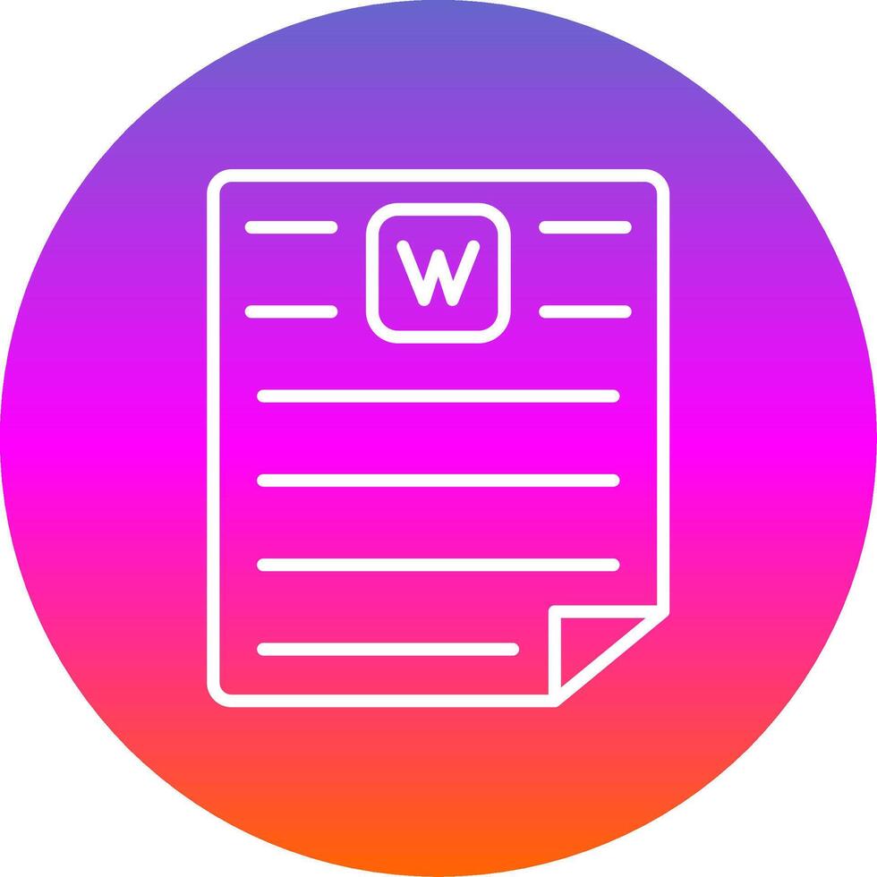 Word Line Gradient Circle Icon vector