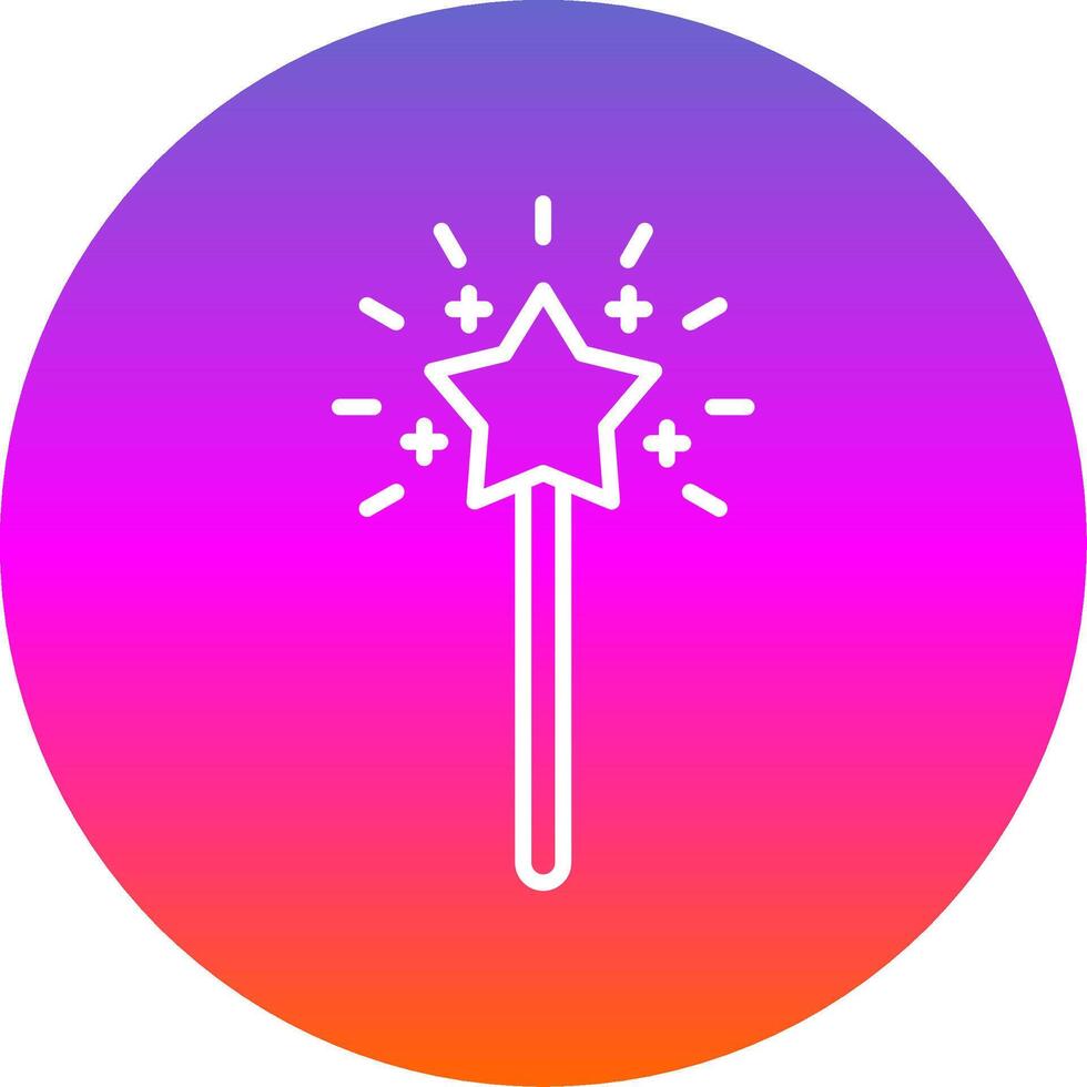 Magic Wand Line Gradient Circle Icon vector