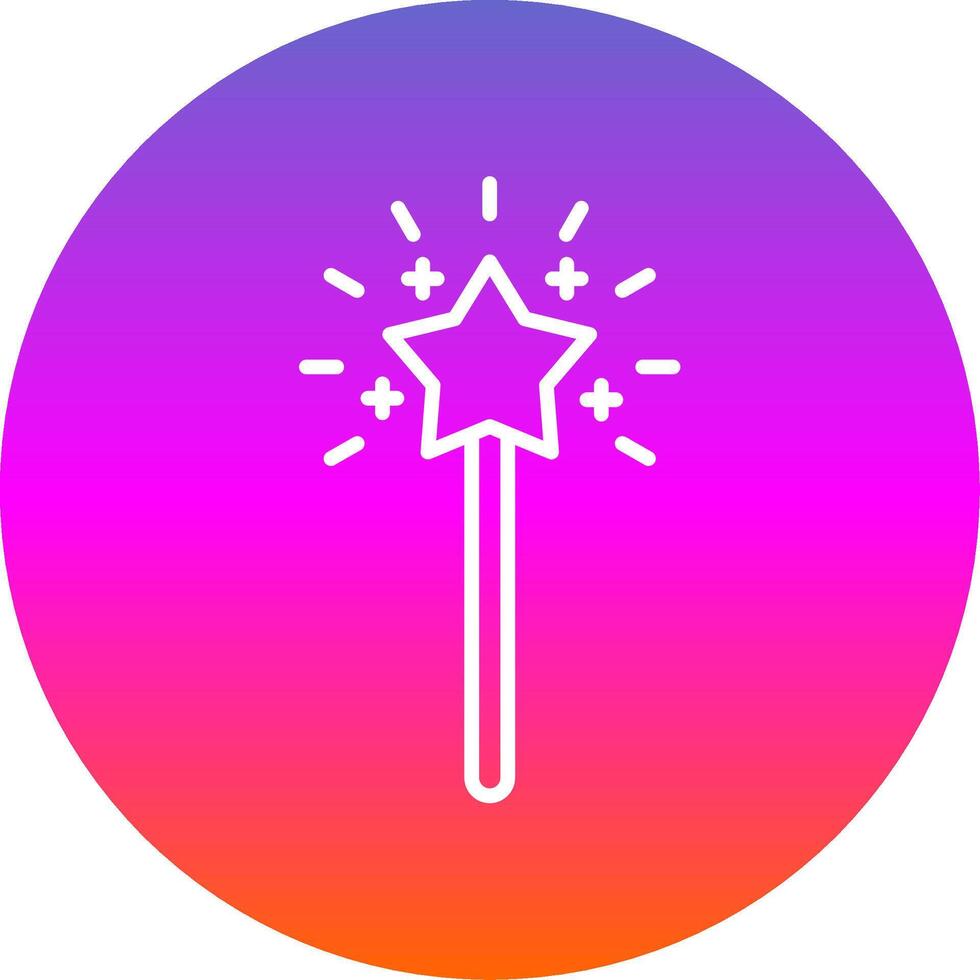 Magic Wand Line Gradient Circle Icon vector