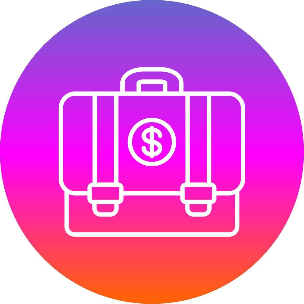 Suitcase Line Gradient Circle Icon vector