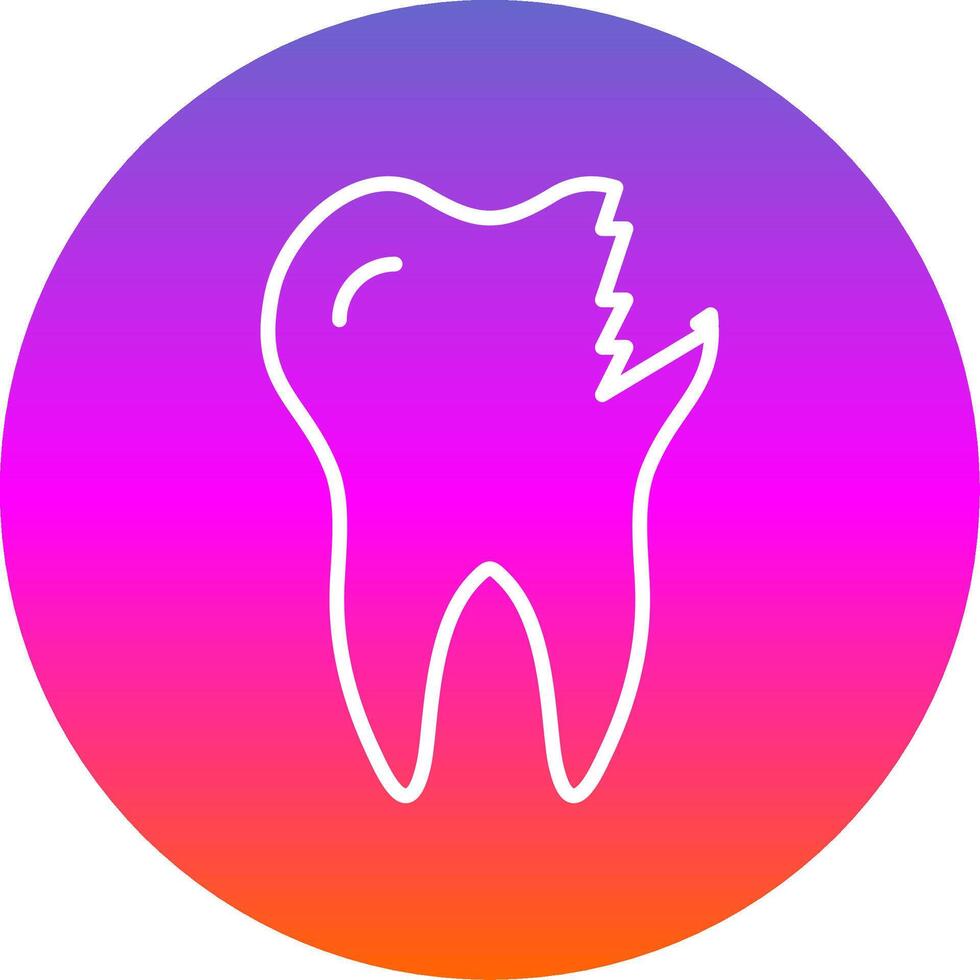 Broken Tooth Line Gradient Circle Icon vector