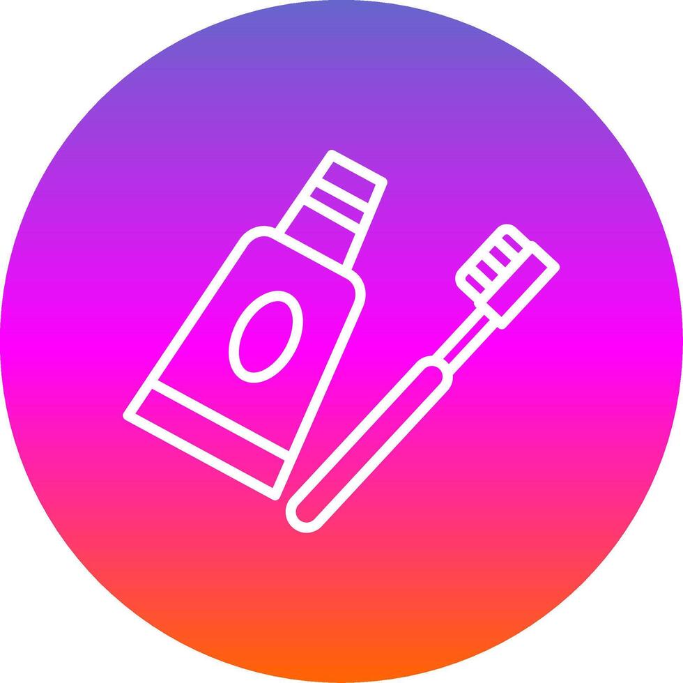 Toothpaste Line Gradient Circle Icon vector