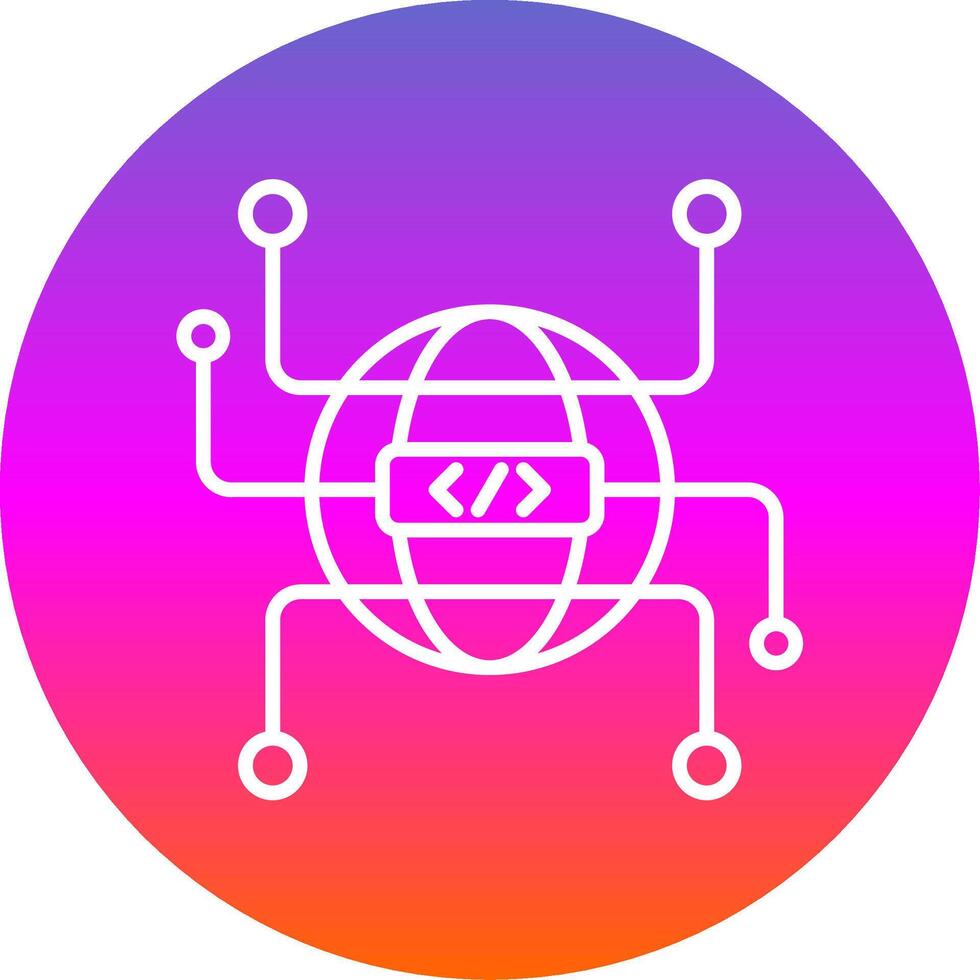 Globe Grid Line Gradient Circle Icon vector