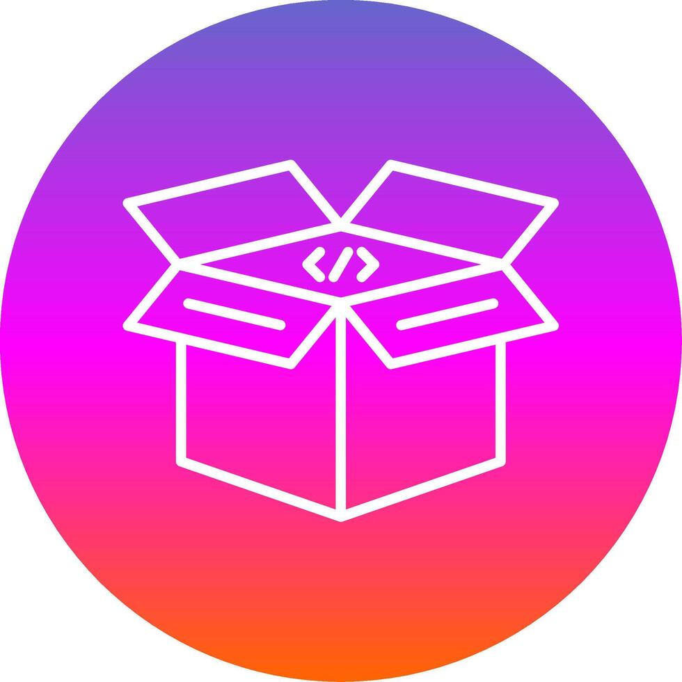 Open Box Line Gradient Circle Icon vector