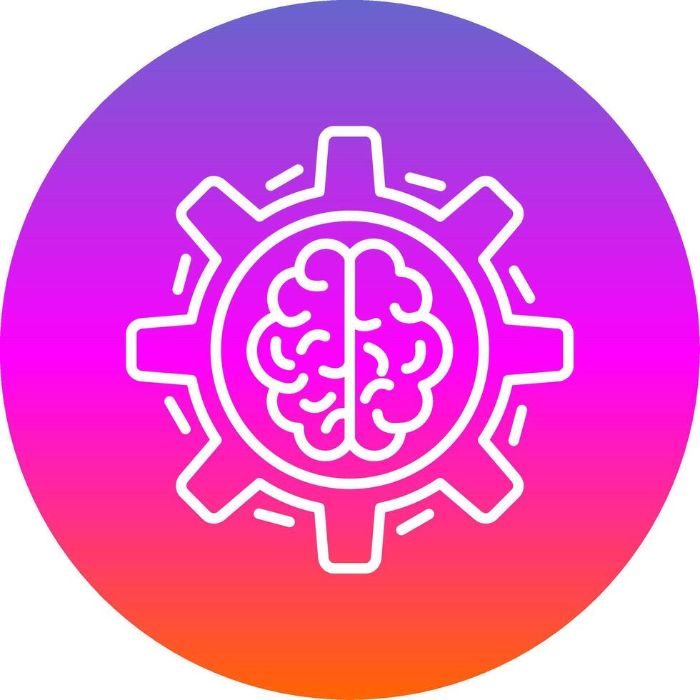 Machine Learning Line Gradient Circle Icon vector