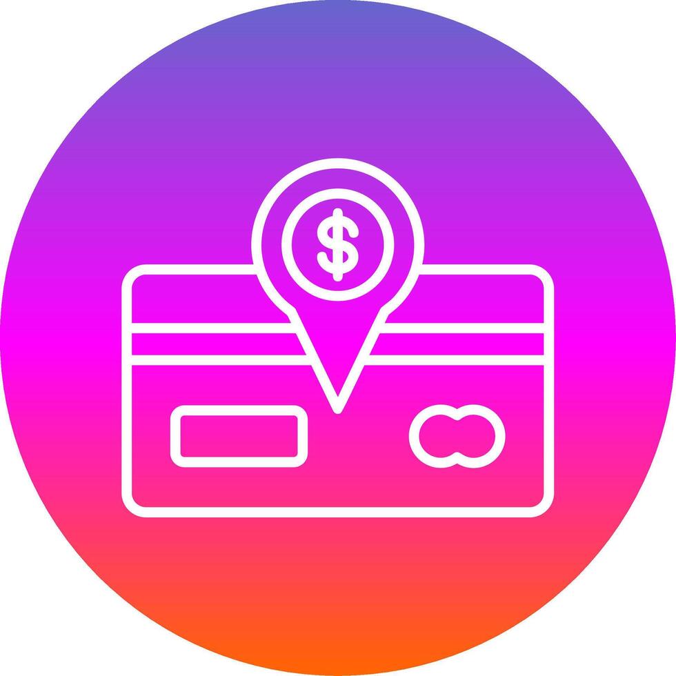 Direct Debit Line Gradient Circle Icon vector