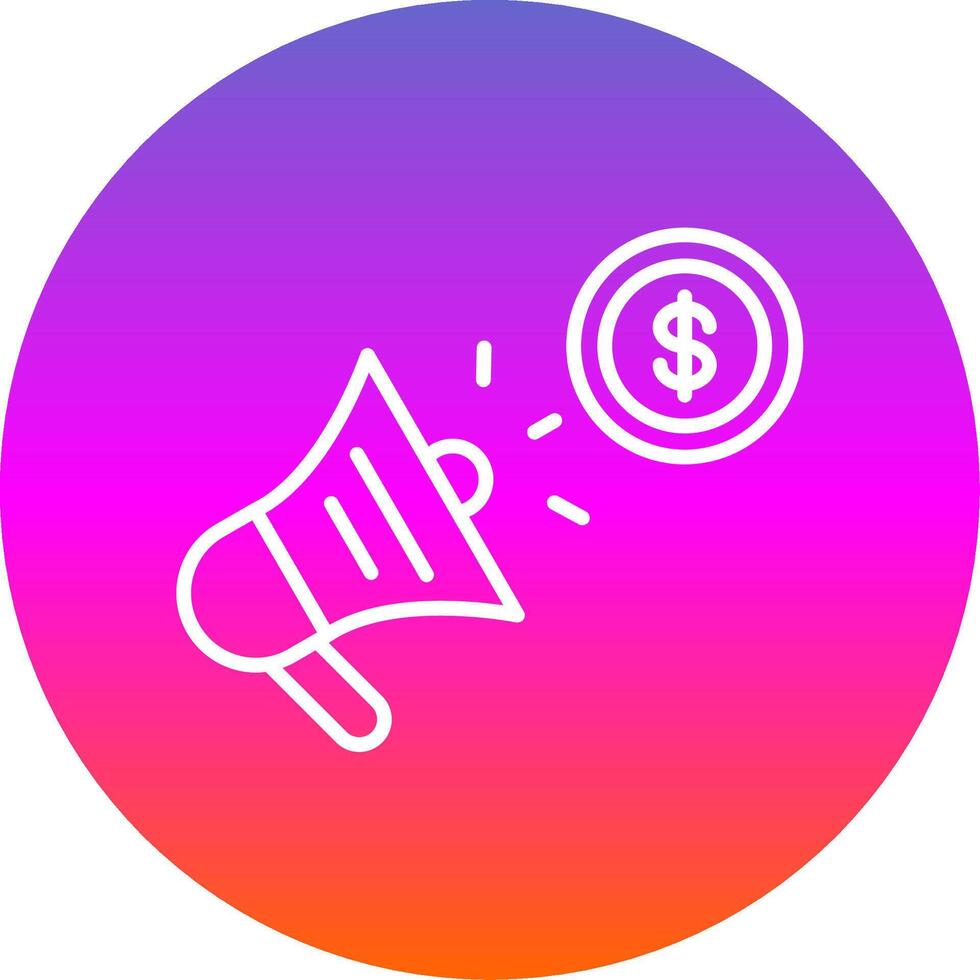 Megaphone Line Gradient Circle Icon vector