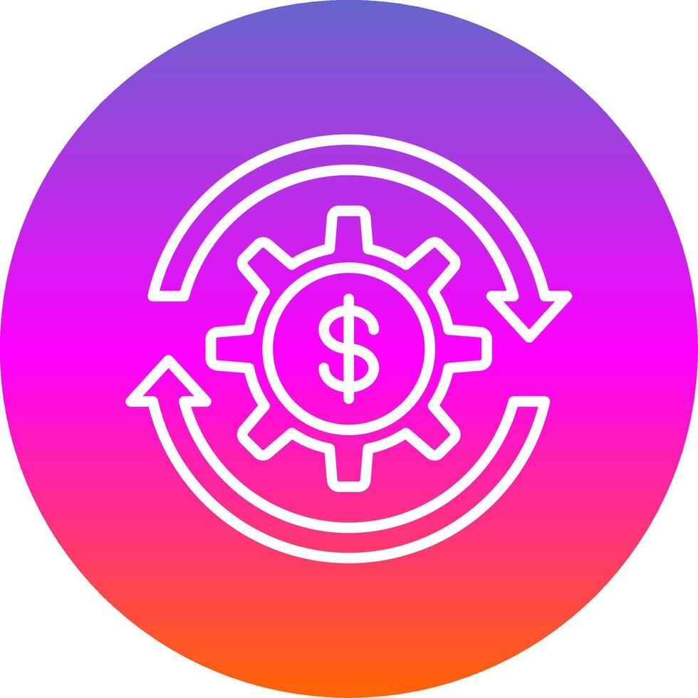 Money Management Line Gradient Circle Icon vector