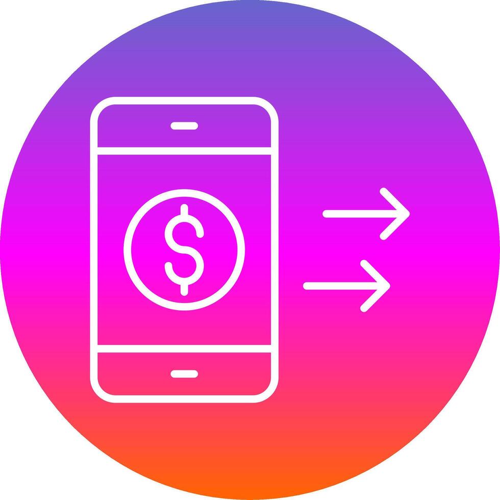 Transfer Money Line Gradient Circle Icon vector