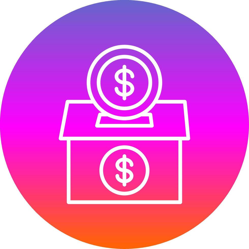 Donation Line Gradient Circle Icon vector