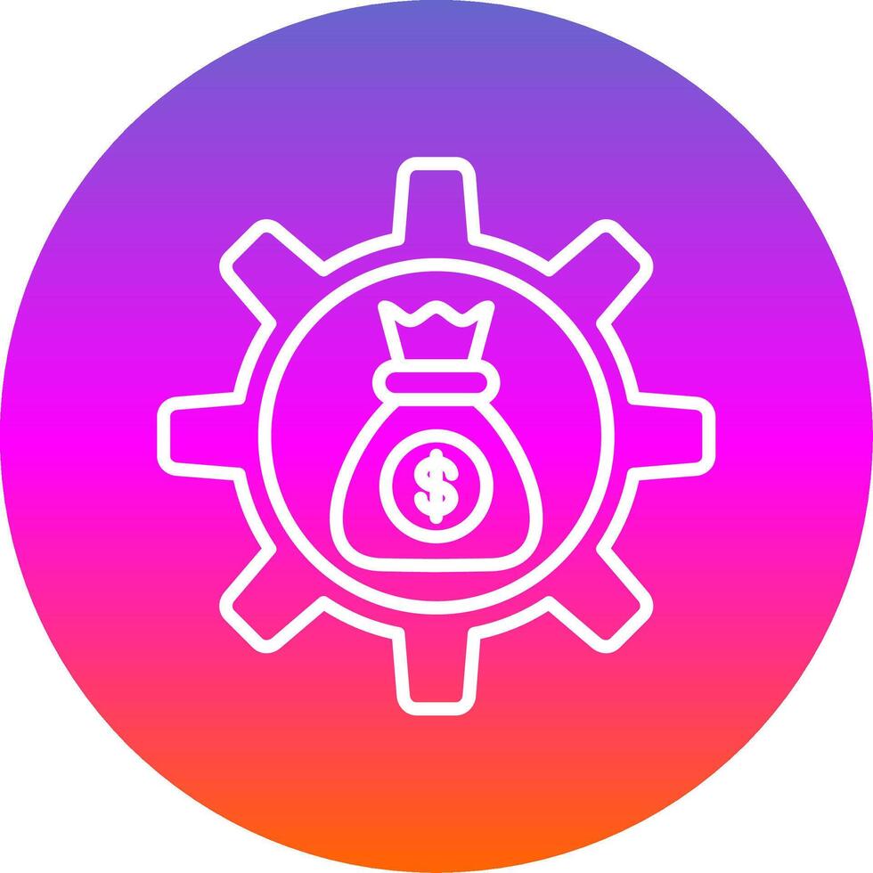 Asset Management Line Gradient Circle Icon vector