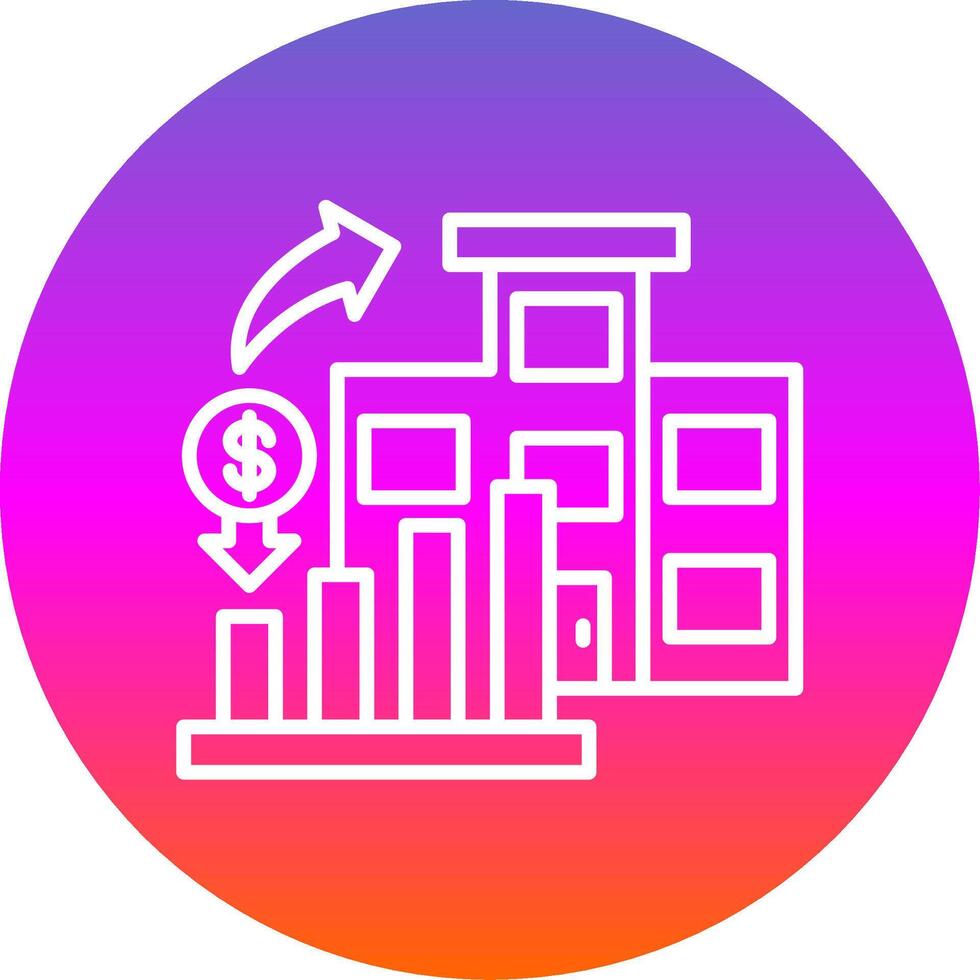 Market Investment Line Gradient Circle Icon vector