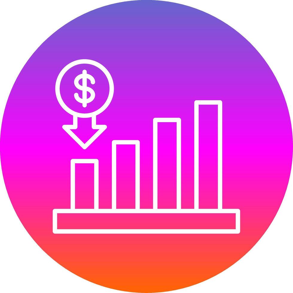 Interest Rate Line Gradient Circle Icon vector