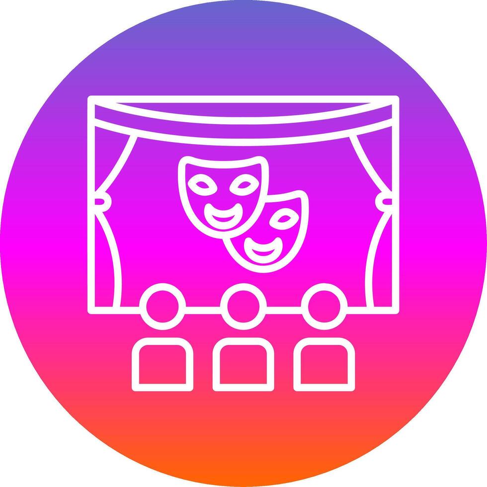 Theater Line Gradient Circle Icon vector