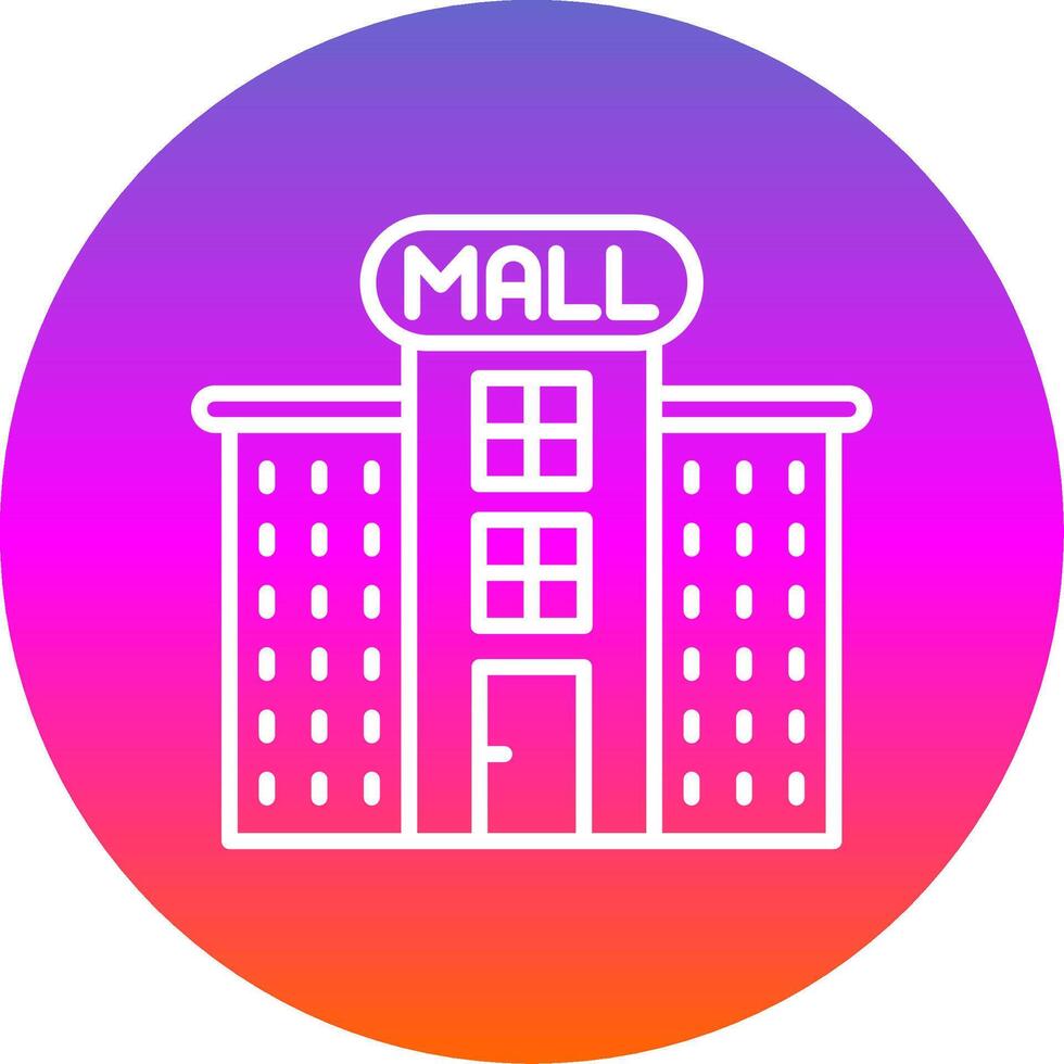 Shopping Mall Line Gradient Circle Icon vector