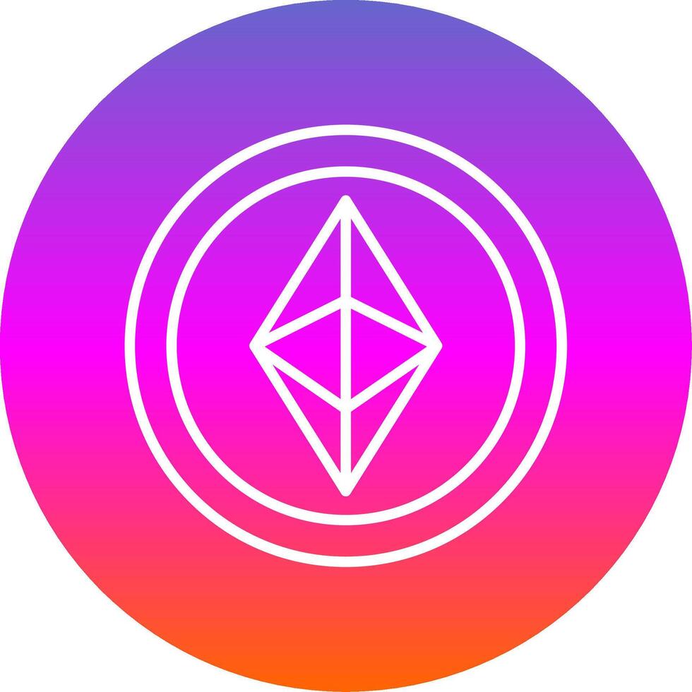 Ethereum Line Gradient Circle Icon vector