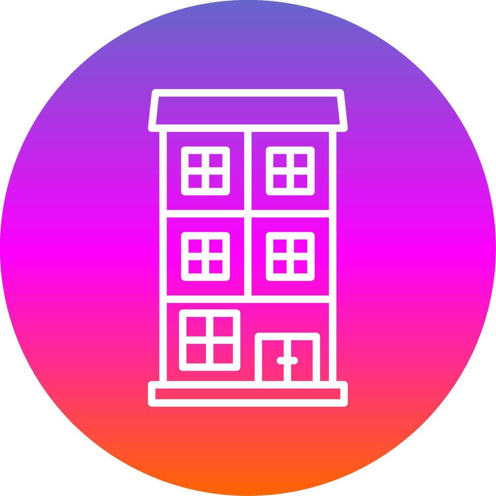 Appartment Line Gradient Circle Icon vector