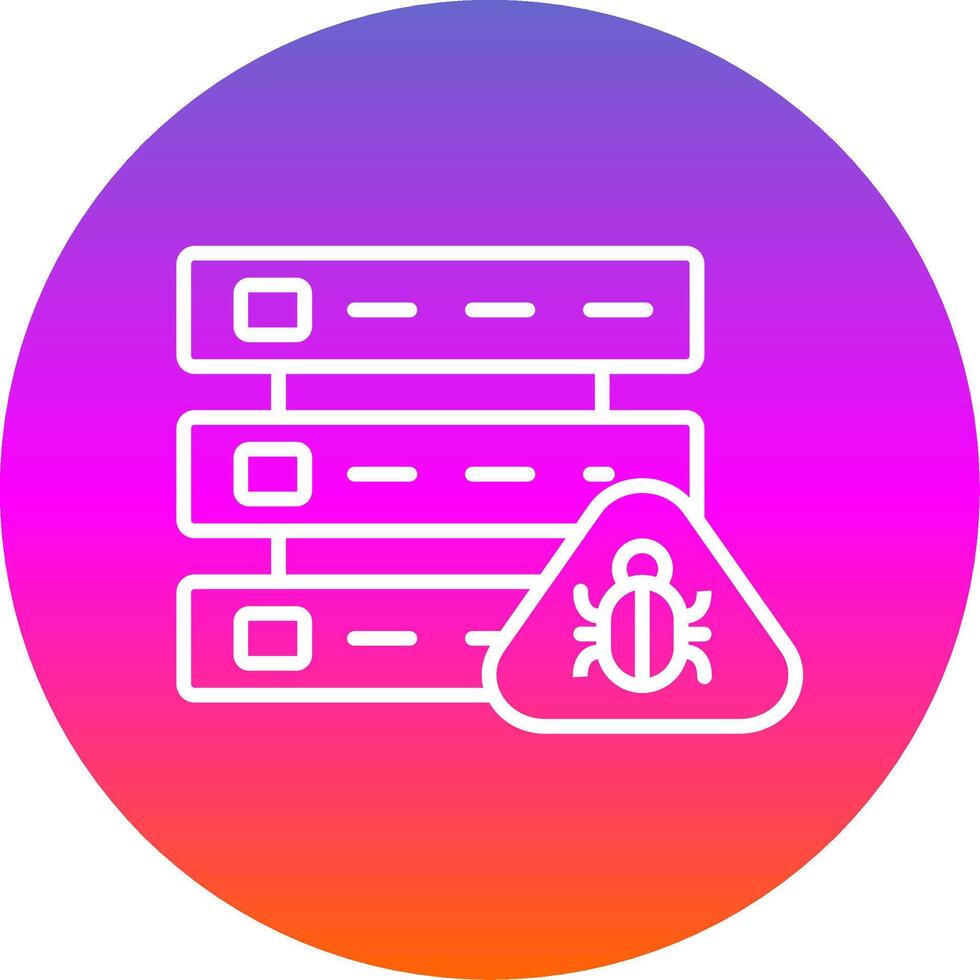 Database Bug Line Gradient Circle Icon vector