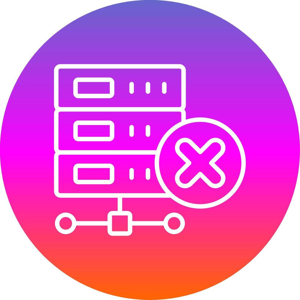 Delete Database Line Gradient Circle Icon vector