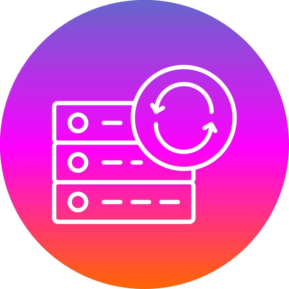 Data Synchronization Line Gradient Circle Icon vector