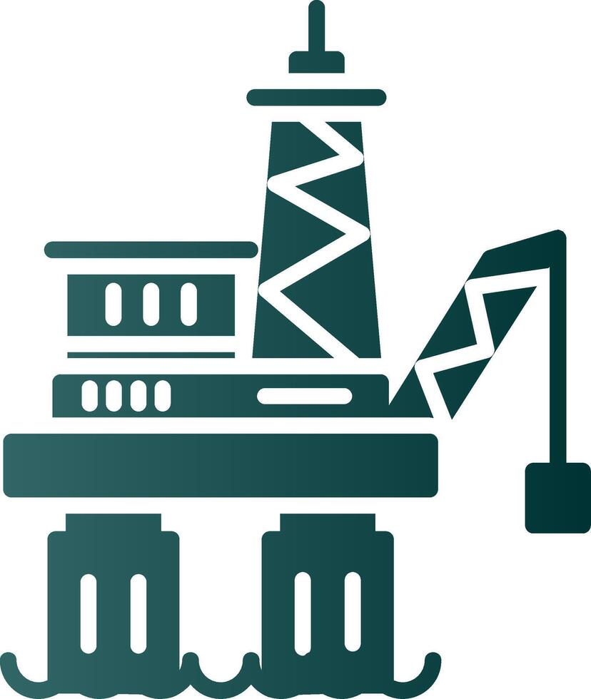 Offshore Platform Glyph Gradient Icon vector